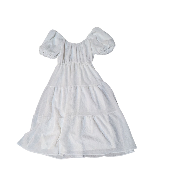 ASTR the label Tiered Puff Sleeve Midi Dress Small Bridal Bachelorette Classic - Picture 9 of 10